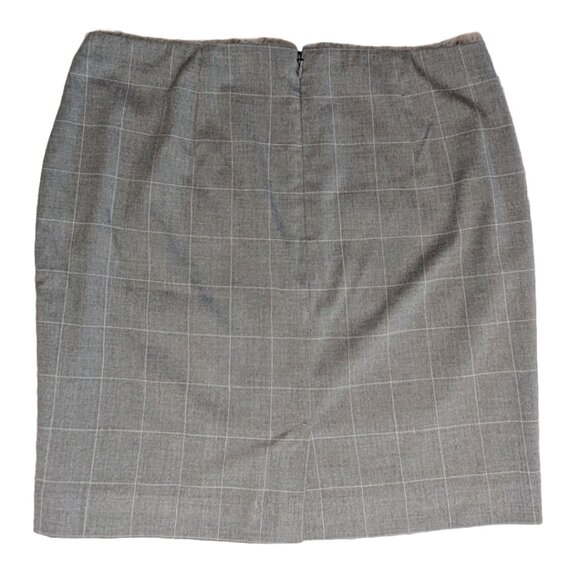 Banana Republic Gray Windowpane Suit Skirt Sz 8 Petite - Picture 3 of 9